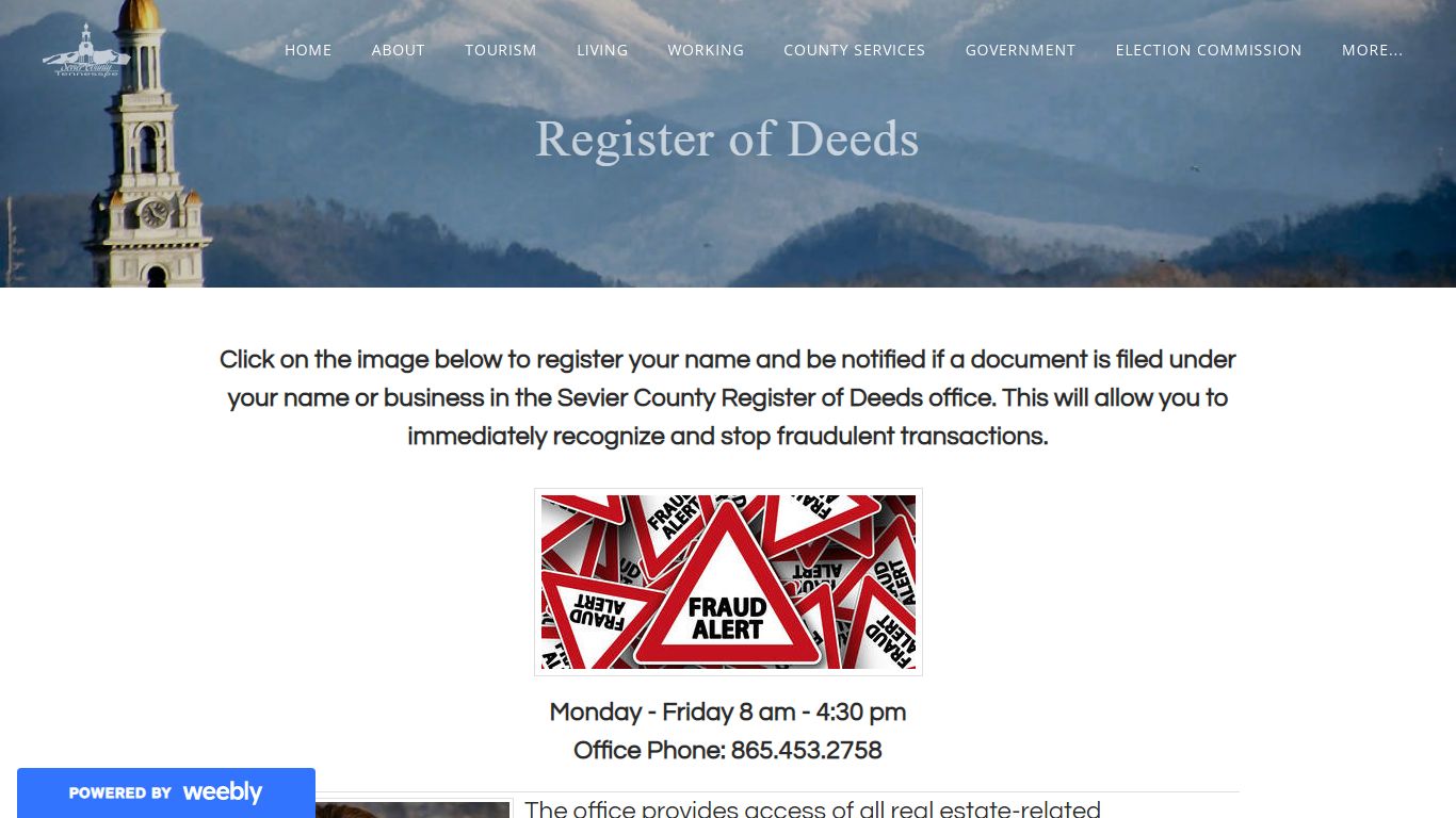 Register of Deeds - SEVIER COUNTY TENNESSEE